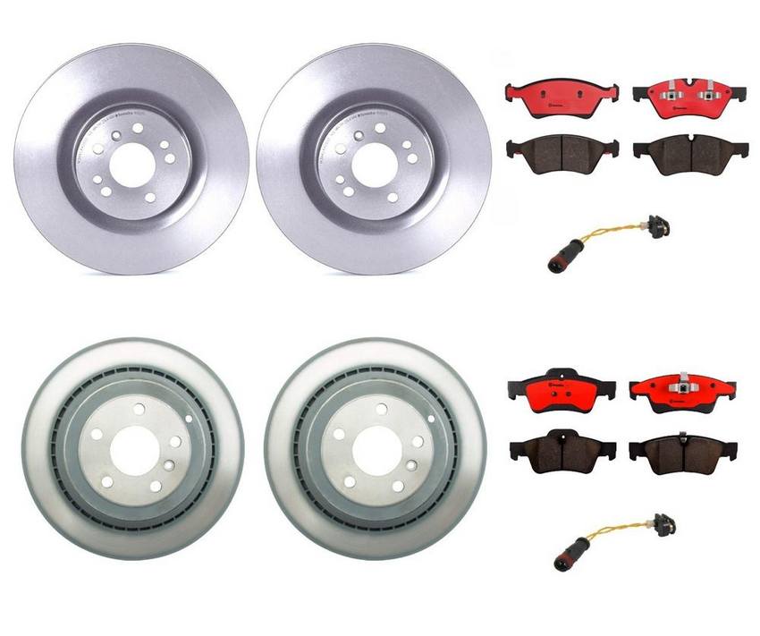 Mercedes Brakes Kit - Pads & Rotors Front and Rear (350mm/330mm) (Ceramic) 164420262064 - Brembo 1595684KIT